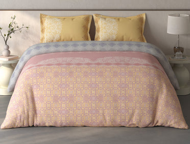 Spaces Fiora Blush Ornate 100% Cotton Bedding Set - 108 x 108 Inches