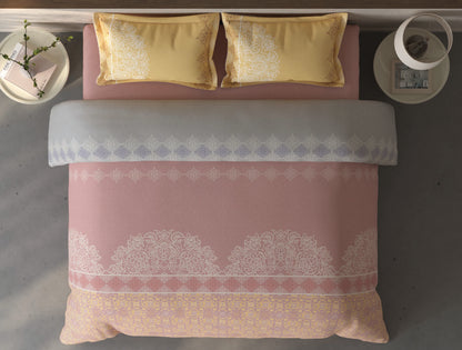 Spaces Fiora Blush Ornate 100% Cotton Bedding Set - 108 x 108 Inches