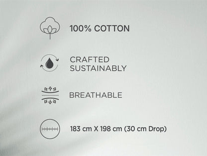 Spaces Fiora Light Blush Ornate 100% Cotton King Fitted Sheet with 2 Pillow Covers - 72 x 78 Inches