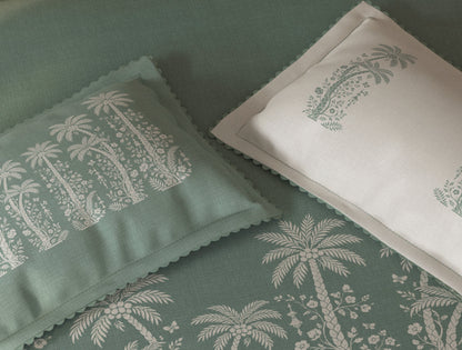 Spaces Riviera Light Grey Floral 100% Cotton Crafted Comfort Large Bedsheet with 4 Pillow Covers - 108 x 108 Inches