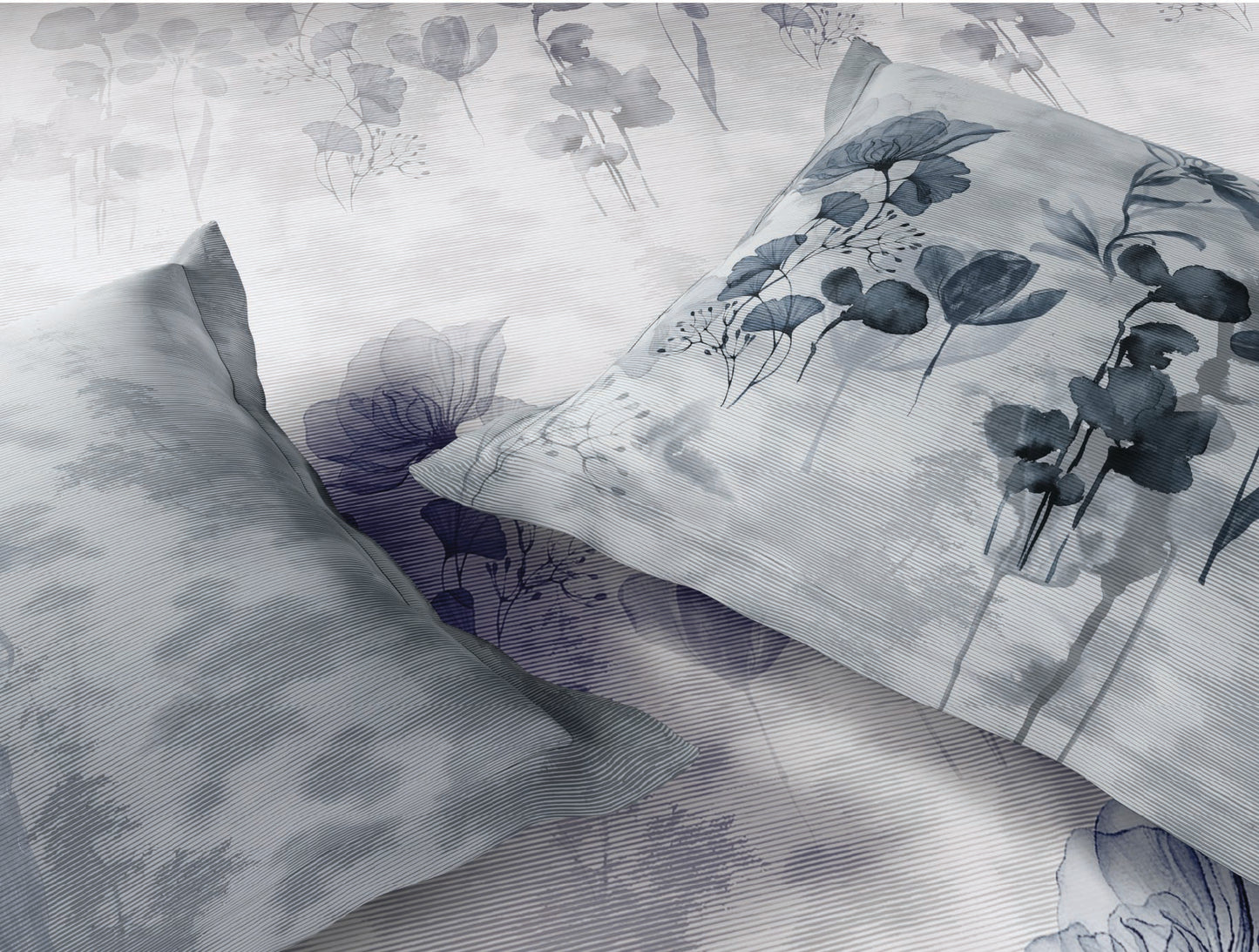 Spaces Neo White Floral 100% Cotton Large Bedsheet with 2 Pillow Covers - 108 x 108 Inches