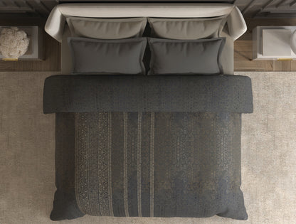 Spaces Nora Light Brown Ornate Egyptian Cotton 350 TC Double Quilt, 88 x 106 Inches