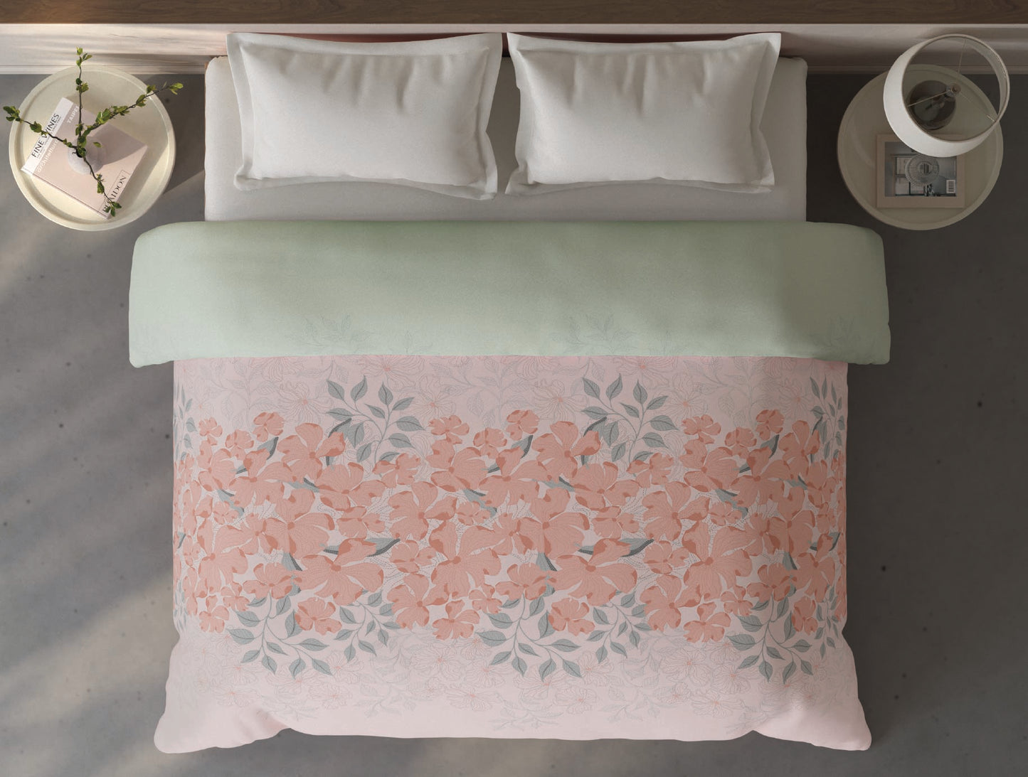 Spaces Fiora 100% Cotton Floral Light Pink Double Quilt - 88 x 106 Inches