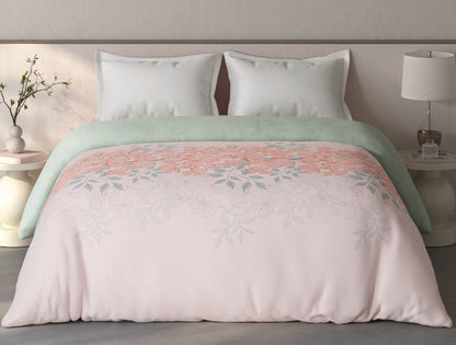 Spaces Fiora 100% Cotton Floral Light Pink Double Quilt - 88 x 106 Inches