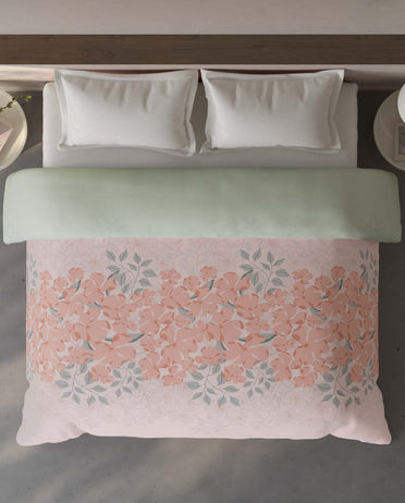 Spaces Fiora 100% Cotton Floral Light Pink Double Quilt - 88 x 106 Inches