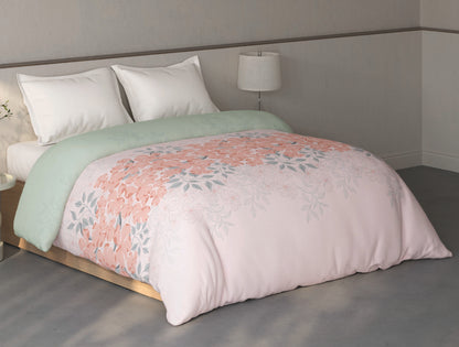 Spaces Fiora 100% Cotton Floral Light Pink Double Quilt - 88 x 106 Inches