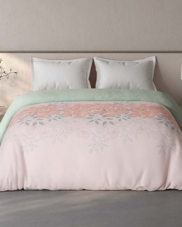 Spaces Fiora 100% Cotton Floral Light Pink Double Quilt - 88 x 106 Inches