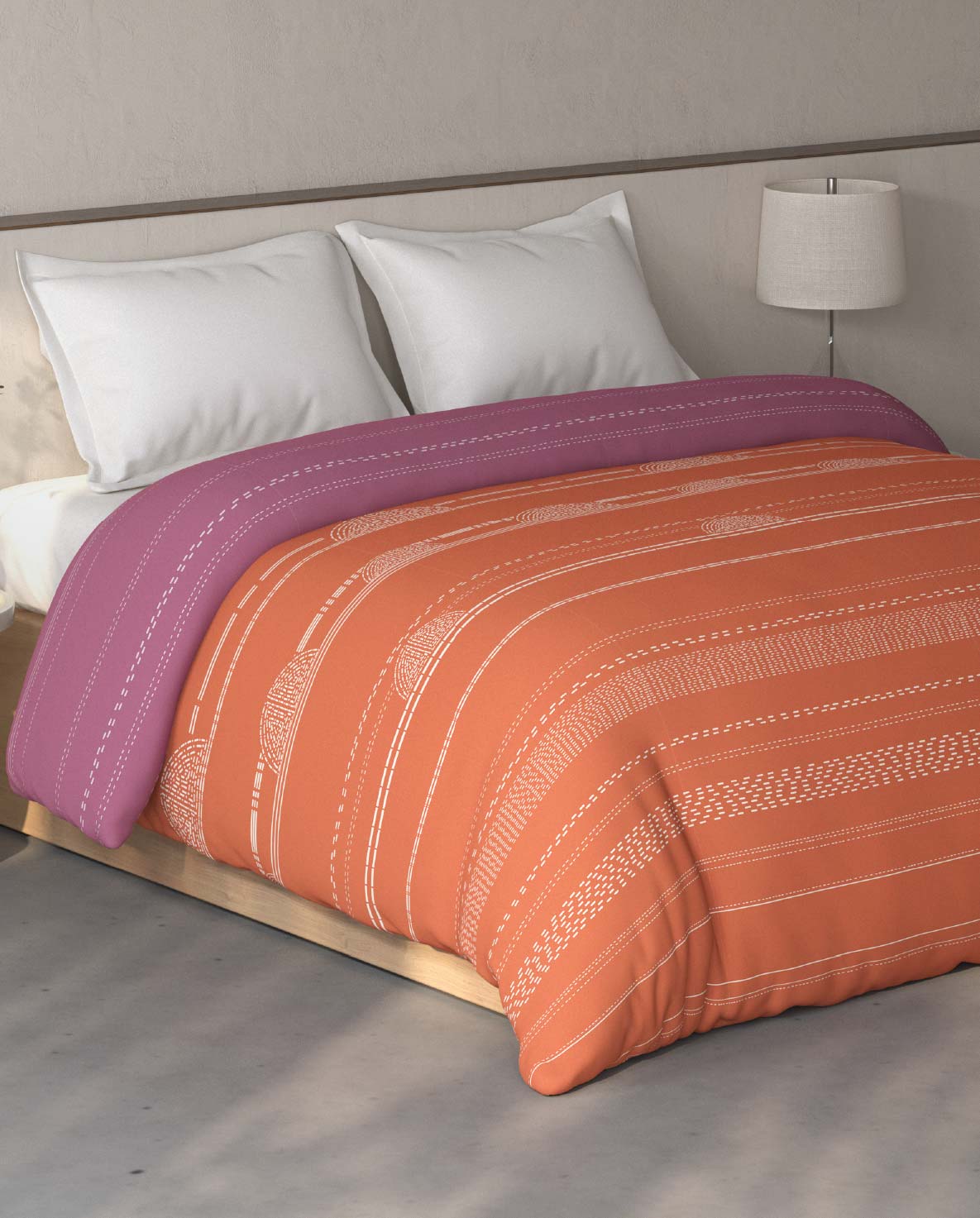 Spaces Fiora 100% Cotton Geometric Rust Double Quilt - 88 x 106 Inches