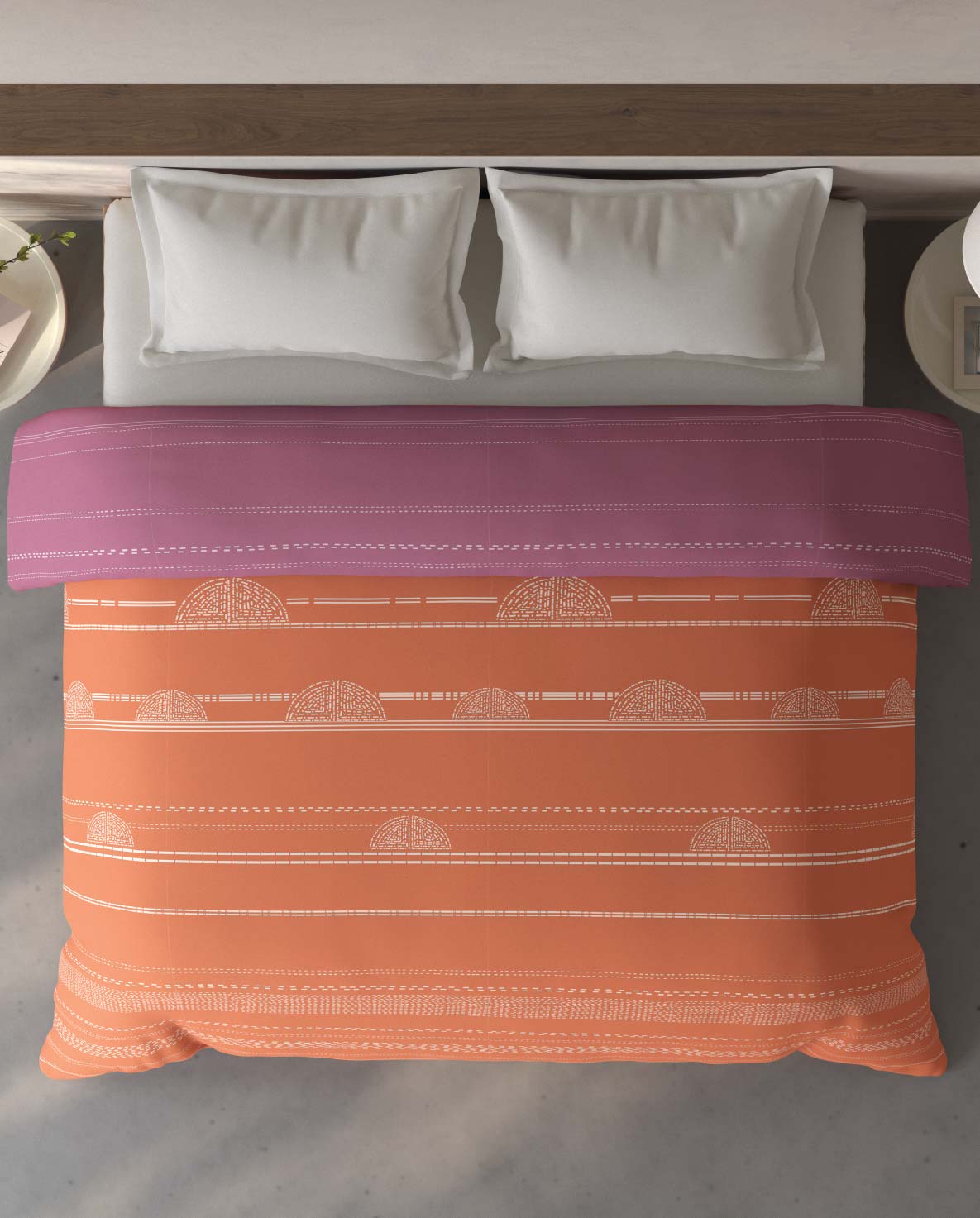 Spaces Fiora 100% Cotton Geometric Rust Double Quilt - 88 x 106 Inches