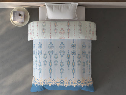 Spaces Fiora Light Yellow Ornate 100% Cotton Single Quilt Blanket - 59 x 85 Inches