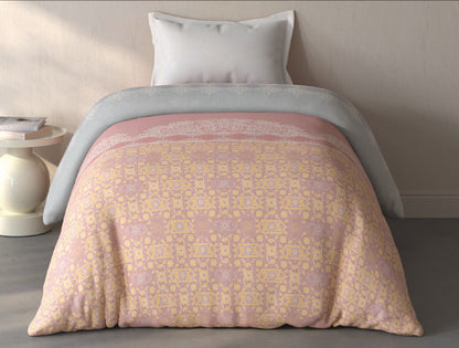 Spaces Fiora Light Yellow Ornate 100% Cotton Single Quilt Blanket - 59 x 85 Inches