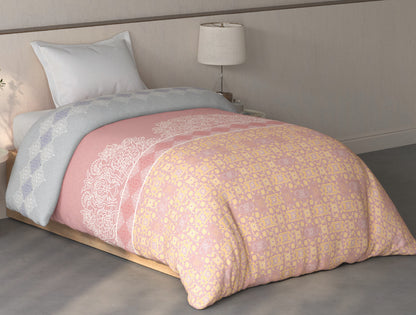 Spaces Fiora Light Yellow Ornate 100% Cotton Single Quilt Blanket - 59 x 85 Inches