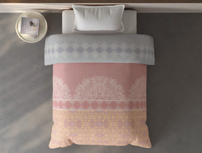 Spaces Fiora Light Yellow Ornate 100% Cotton Single Quilt Blanket - 59 x 85 Inches