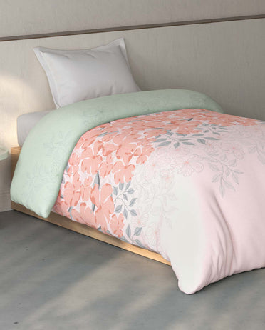 Spaces Fiora Light Pink Ornate 100% Cotton 144 TC Single Quilt Blanket - 59 x 85 Inches