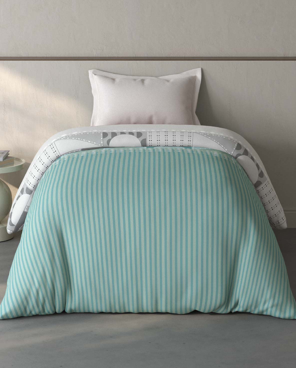 Spaces Fiora Light Green Ornate 100% Cotton 144 TC Single Quilt Blanket - 59 x 85 Inches