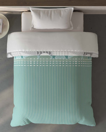 Spaces Fiora Light Green Ornate 100% Cotton 144 TC Single Quilt Blanket - 59 x 85 Inches