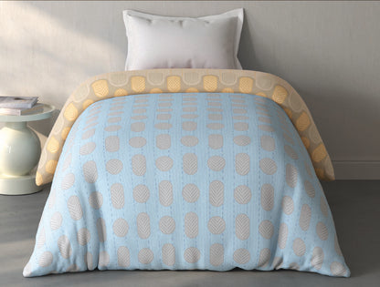 Spaces Fiora Light Yellow Ornate 100% Cotton Single Quilt Blanket - 59 x 85 Inches