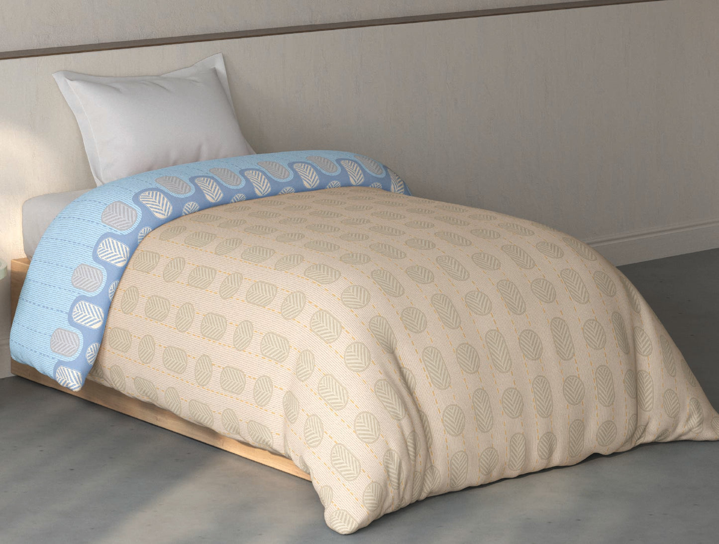 Spaces Fiora Light Yellow Ornate 100% Cotton Single Quilt Blanket - 59 x 85 Inches