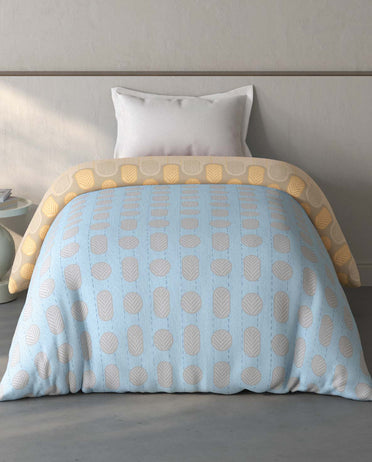 Spaces Fiora Beige Ornate 100% Cotton 144 TC Single Quilt Blanket - 59 x 85 Inches