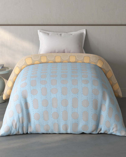Spaces Fiora Beige Ornate 100% Cotton 144 TC Single Quilt Blanket - 59 x 85 Inches
