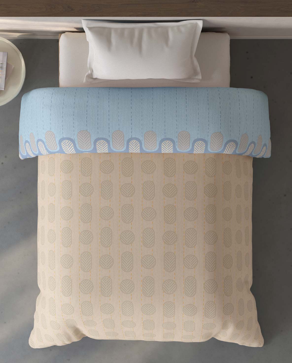 Spaces Fiora Beige Ornate 100% Cotton 144 TC Single Quilt Blanket - 59 x 85 Inches