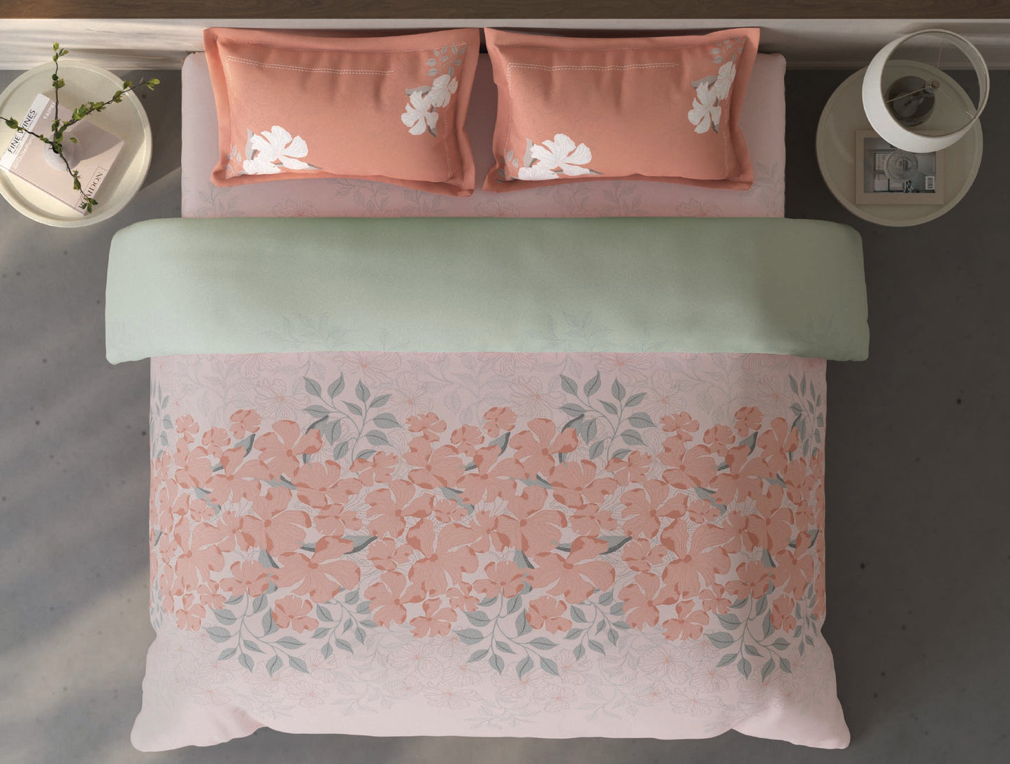 Spaces Fiora Light Pink Floral 100% Cotton Bedding Set - 108 x 108 Inches