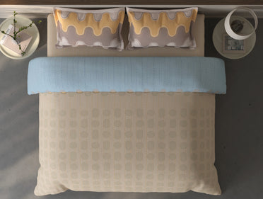Spaces Fiora Beige Geometric 100% Cotton Bedding Set - 108 x 108 Inches