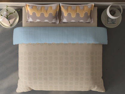 Spaces Fiora Beige Geometric 100% Cotton Bedding Set - 108 x 108 Inches