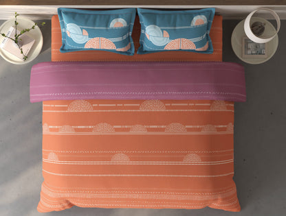 Spaces Fiora Rust Geometric 100% Cotton Bedding Set - 108 x 108 Inches