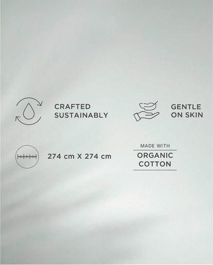 Spaces Organic Cotton Dark Red Floral Large Bedsheet with 2 Pillow Covers - 108 x 108 Inches