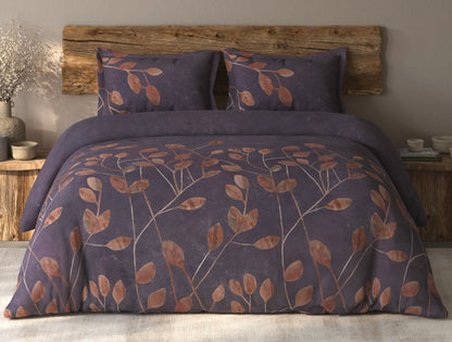 Spaces Organic Cotton Light Violet Floral Large Bedsheet with 2 Pillow Covers - 108 x 108 Inches