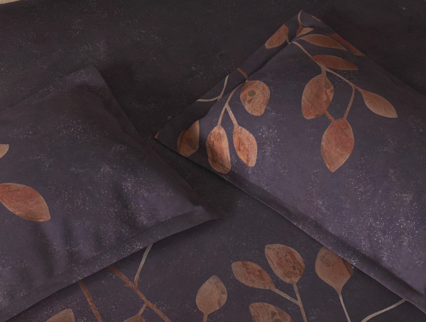 Spaces Organic Cotton Light Violet Floral Large Bedsheet with 2 Pillow Covers - 108 x 108 Inches