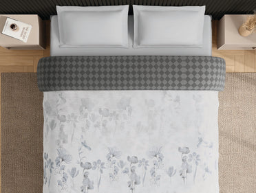 Spaces Neo White Floral 100% Cotton Double Quilt - 88 x 106 Inches