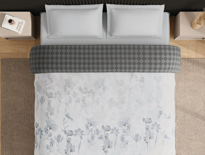 Spaces Neo White Floral 100% Cotton Double Quilt - 88 x 106 Inches