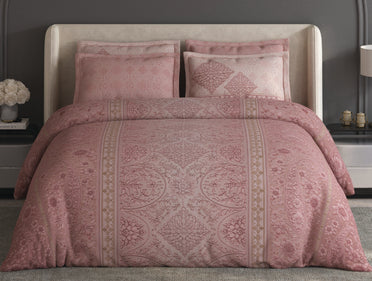 Spaces Meraki Blush 100% Cotton 300 TC Floral Premium Large Bedsheet with 4 Pillow Covers - 108 x 108 Inches