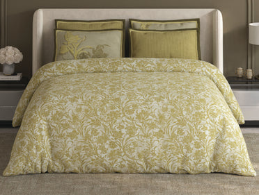 Spaces Meraki Dark Yellow 100% Cotton 300 TC Floral Premium Large Bedsheet with 4 Pillow Covers - 108 x 108 Inches