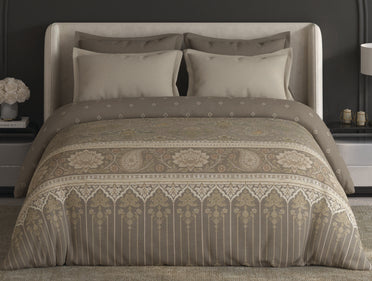 Spaces Meraki Light Taupe Floral 100% Cotton 300 TC Double Quilt - 88 x 106 Inches