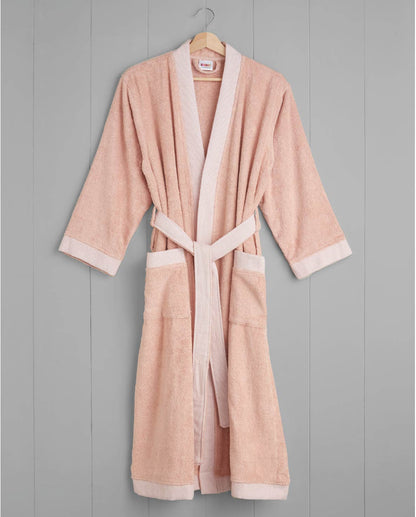 Spaces Hygro Cotton 400 GSM Coral Solid Dobby Large Bath Robe