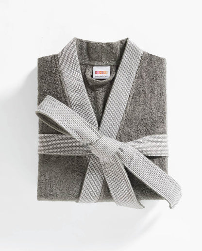 Spaces Hygro Cotton 400 GSM Stone Solid Dobby X-Large Bath Robe