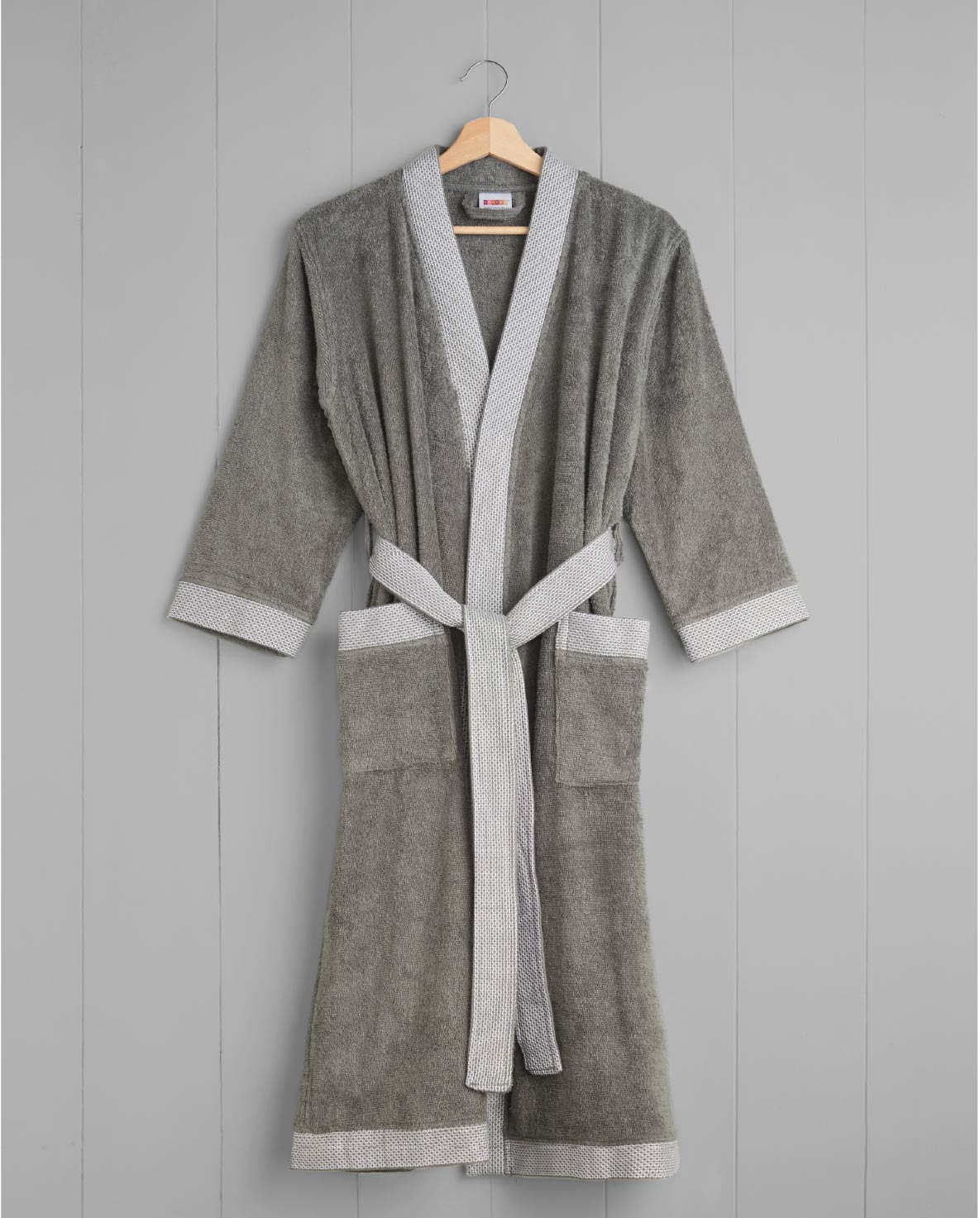 Spaces Hygro Cotton 400 GSM Stone Solid Dobby X-Large Bath Robe
