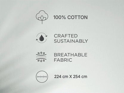 Spaces Tvara Peach Geometric 100% Cotton Large Bedsheet with 2 Pillow Covers - 108 x 108 Inches