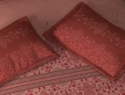 Spaces Tvara Blush Floral 100% Cotton Large Bedsheet with 2 Pillow Covers - 108 x 108 Inches