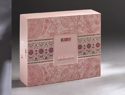 Spaces Tvara Light Pink Floral 100% Cotton Large Bedsheet with 2 Pillow Covers - 108 x 108 Inches