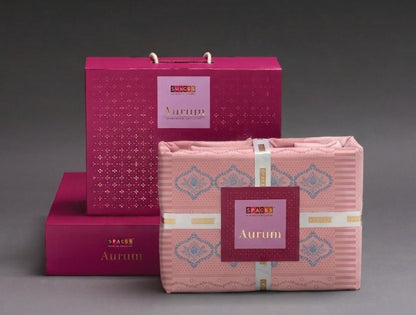 Spaces Aurum Light Pink Floral PolyCotton Double Bedsheet with 2 Pillow Covers - 88 x 100 Inches