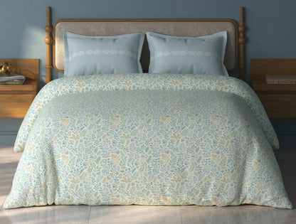 Spaces Aurum Cream Floral PolyCotton Double Bedsheet with 2 Pillow Covers - 88 x 100 Inches