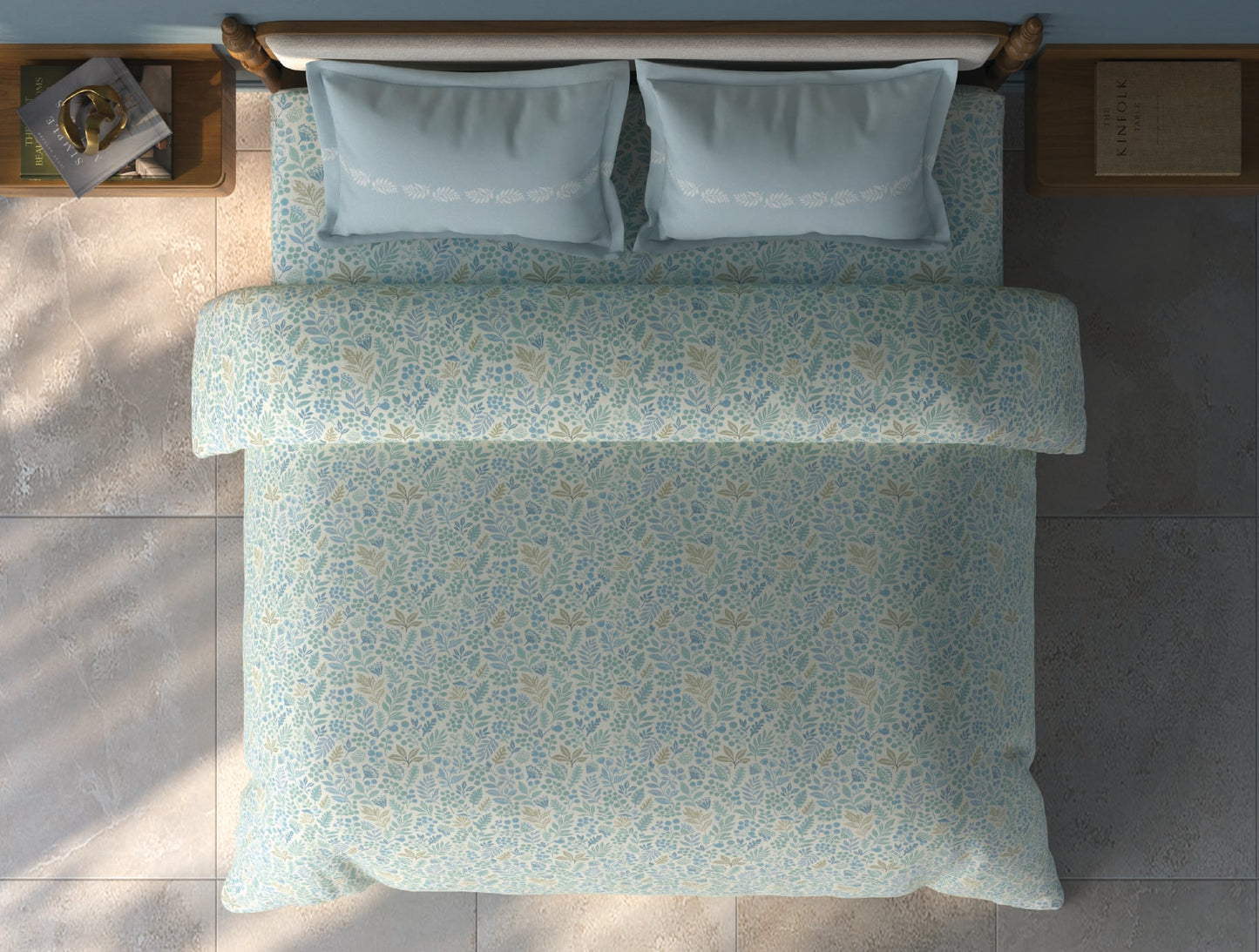 Spaces Aurum Cream Floral PolyCotton Double Bedsheet with 2 Pillow Covers - 88 x 100 Inches