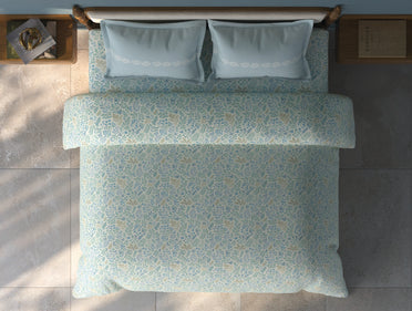 Spaces Aurum Cream Floral PolyCotton Double Bedsheet with 2 Pillow Covers - 88 x 100 Inches