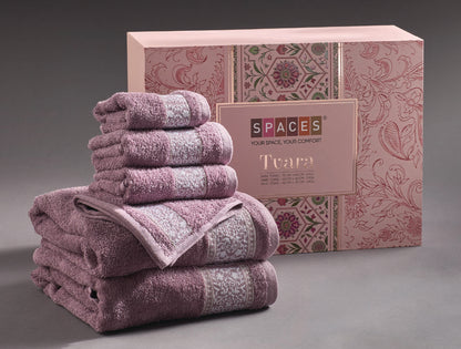 Spaces Tvara Grape Shake Solid 100% Cotton 400 GSM Towel Combo - 28 x 55 Cm