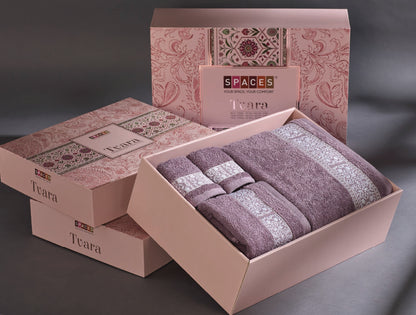 Spaces Tvara Grape Shake Solid 100% Cotton 400 GSM Towel Combo - 28 x 55 Cm