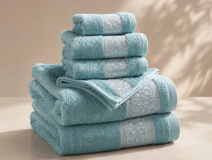 Spaces Tvara Tourmaline Solid 100% Cotton 400 GSM Towel Combo - 28 x 55 Cm